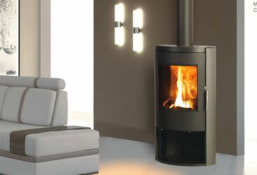 Poêle à bois Fonte Flamme MeSa Gris Acier, corps en acier